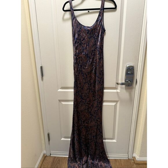 Sonya Moda Capri Maxi Dress in Pasiely Print Wedding Guest Cocktail size S NWT - Picture 6 of 6